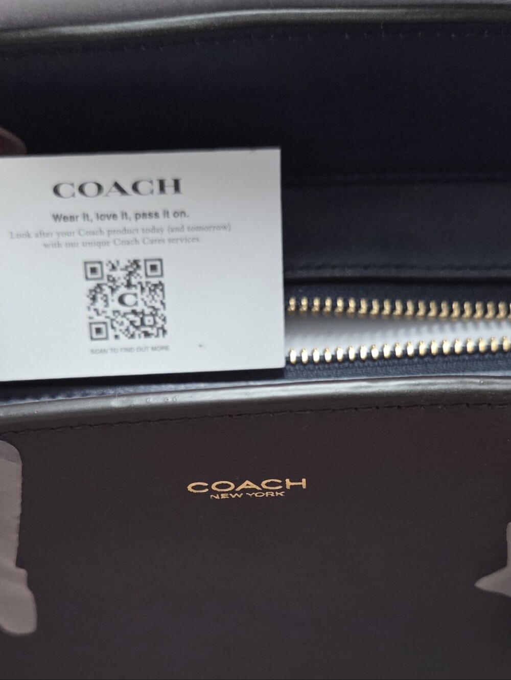 Coach Empire 34-Navy with Gold Hardware - Picture 4 of 10